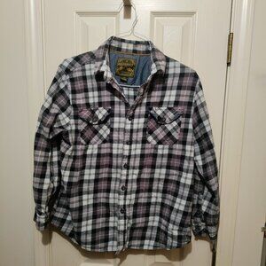 Anchorage Expedition Brand L Mens Flannel Shirt L/S Cotton Plaid GUC